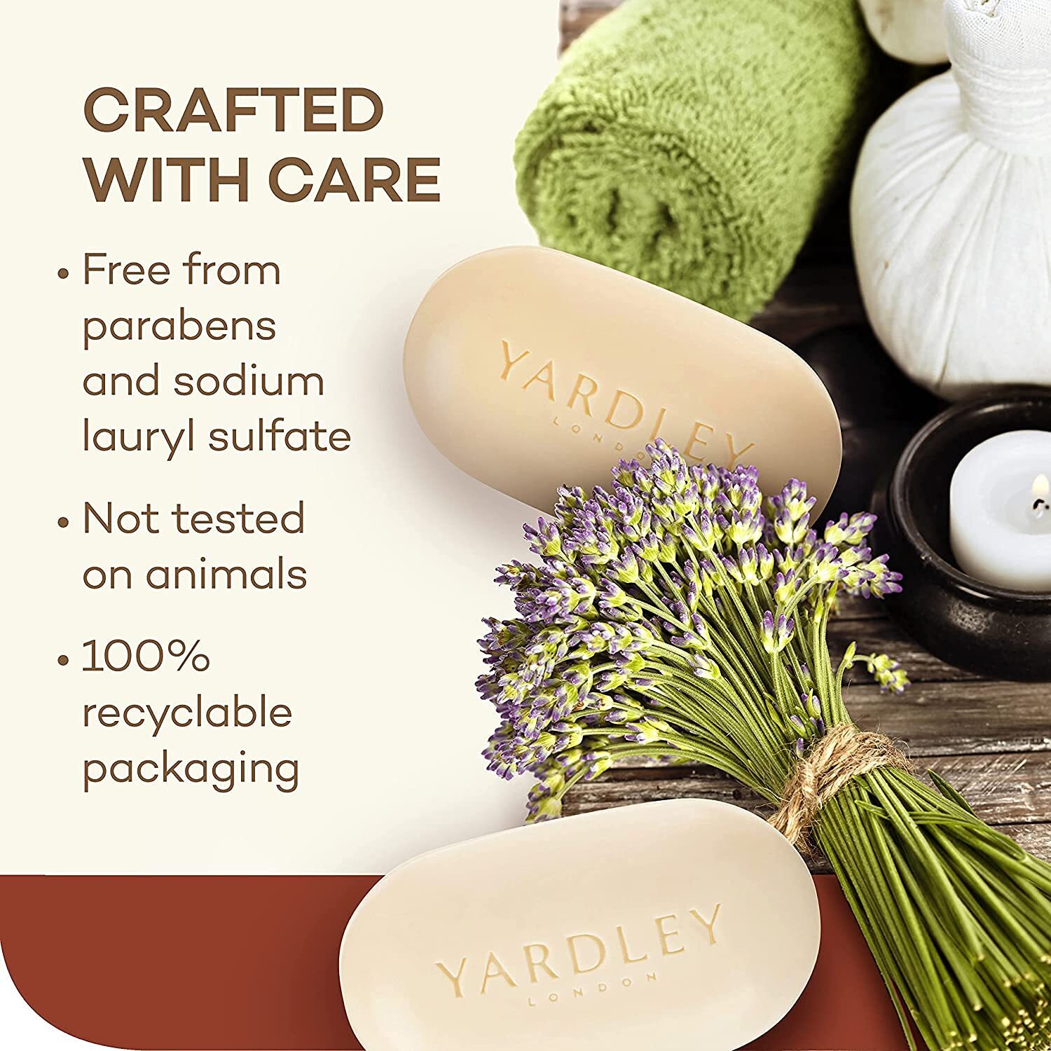Yardley London Cocoa Butter Vitamin E Bar Soap 4.25 Ounce Pack of 6