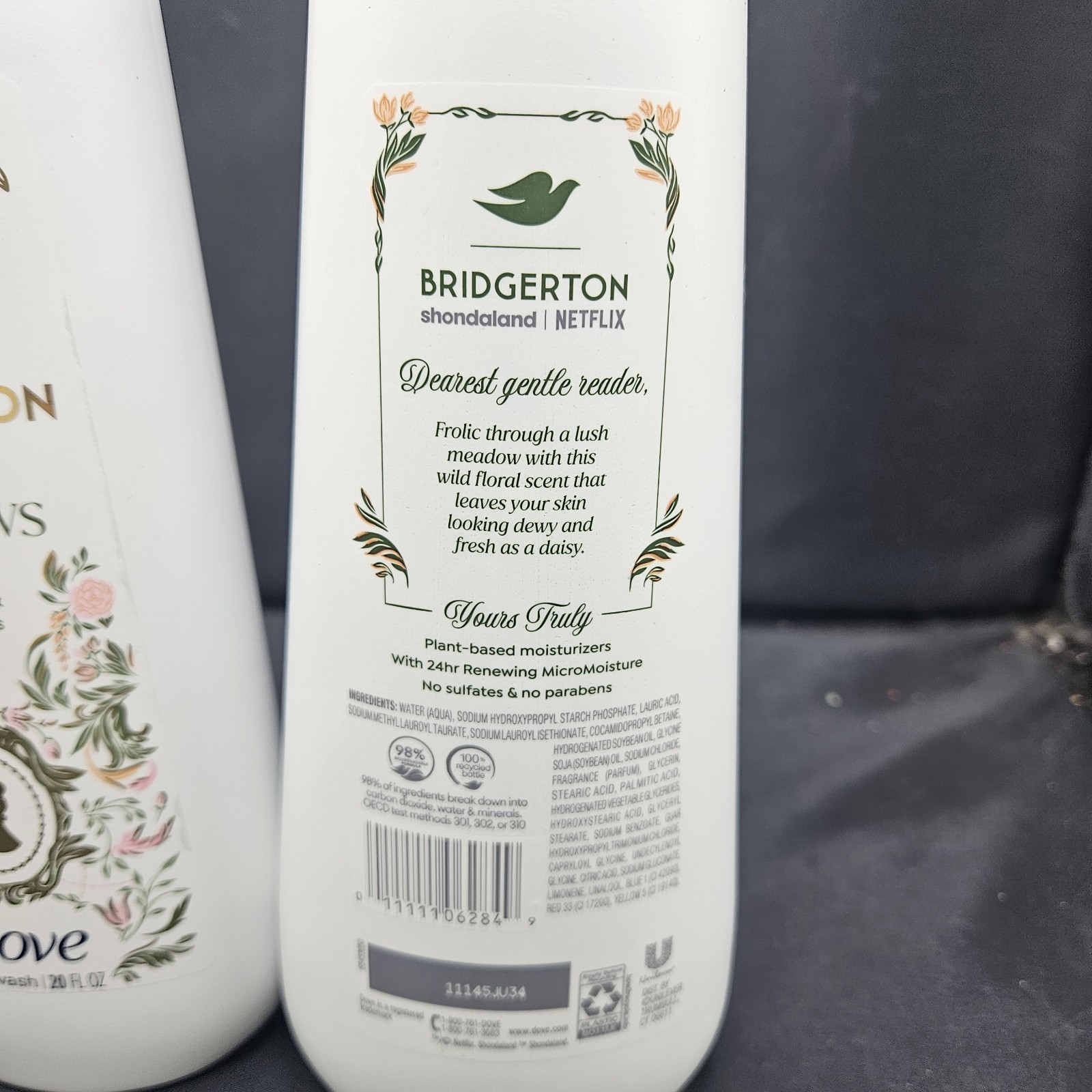 LOT OF 3 Bridgerton Love & Meadow Body Wash DOVE SOAP Bergamot Wildflower TARGET