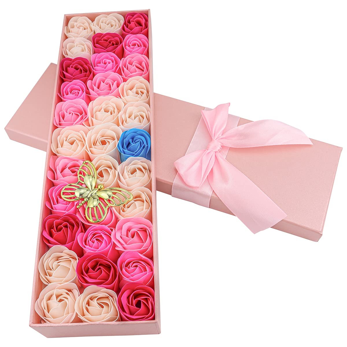 33 PCS Floral Scented Bath Soap Rose Flower Petals, JIALEEY Plant Essential O…