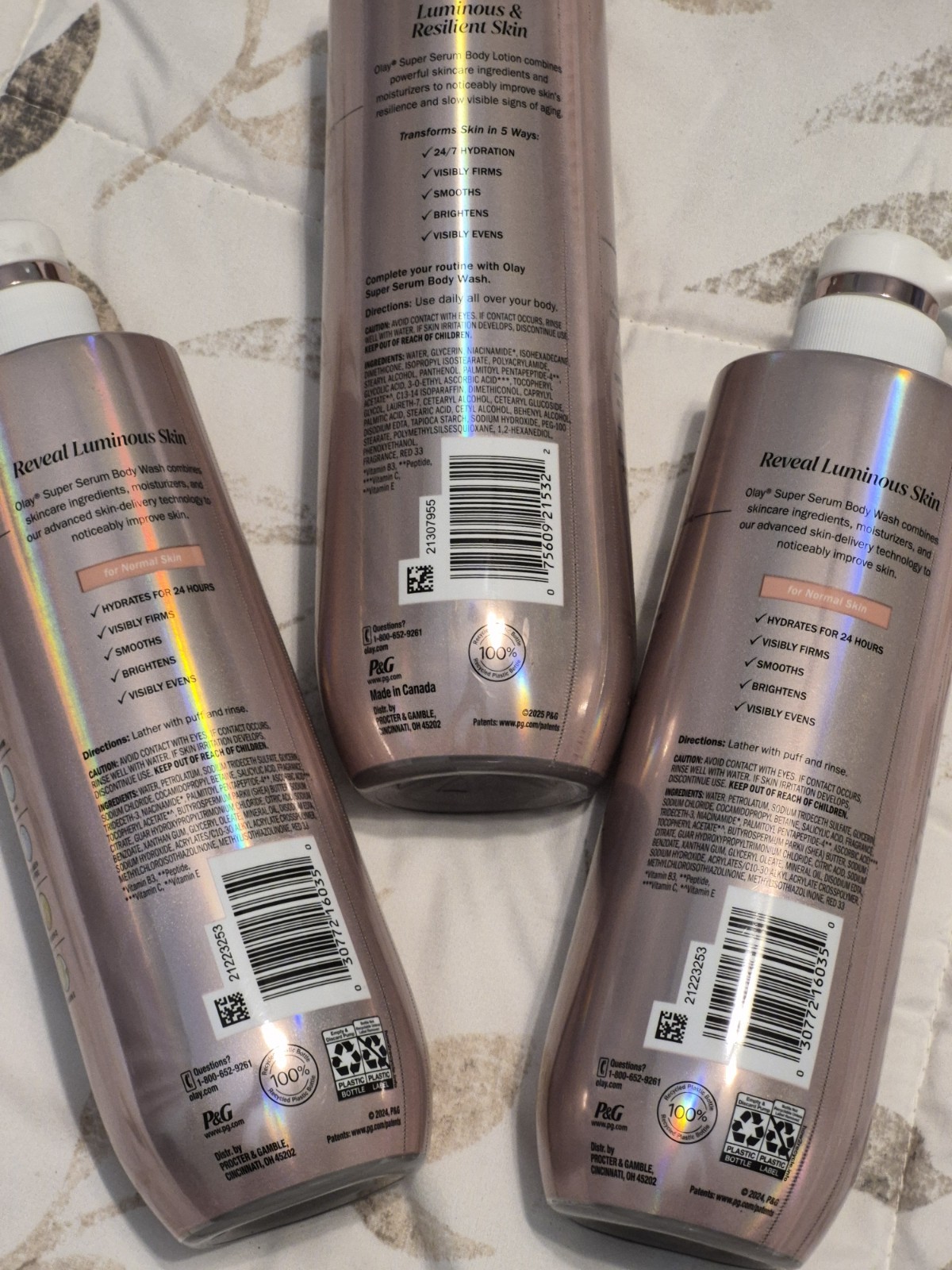 LOT OF 3: Olay Super Serum Body Wash (2) Plus Body Lotion Normal Skin Set *NEW*