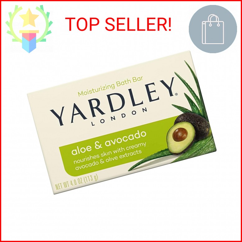 Yardley London Aloe and Avocado Naturally Moisturizing Bath Bar 4.0 oz (Pack of