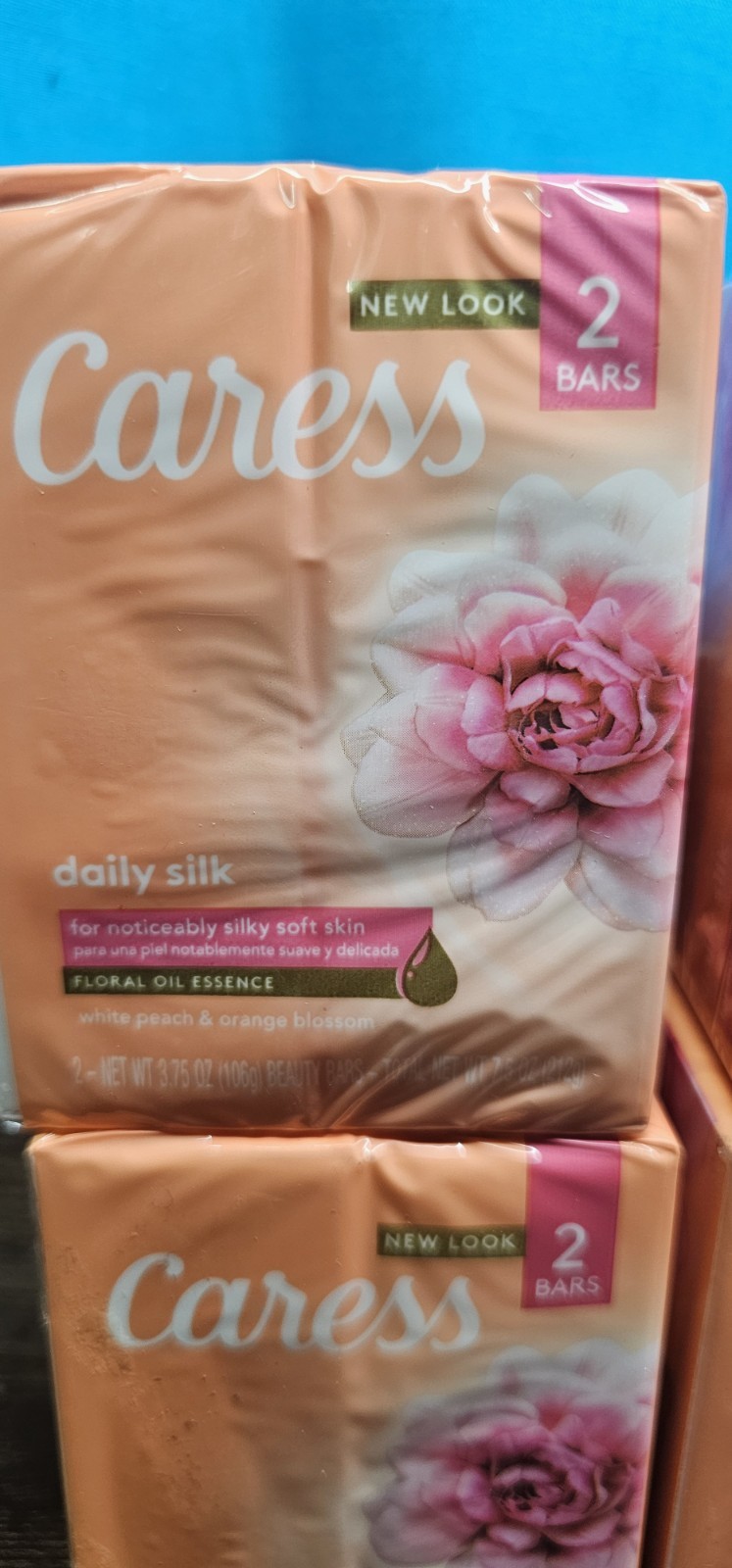 Caress Daily Silk White Peach & Orange Blossom Beauty Bars, 3.75 Oz Ea., 8 Bars