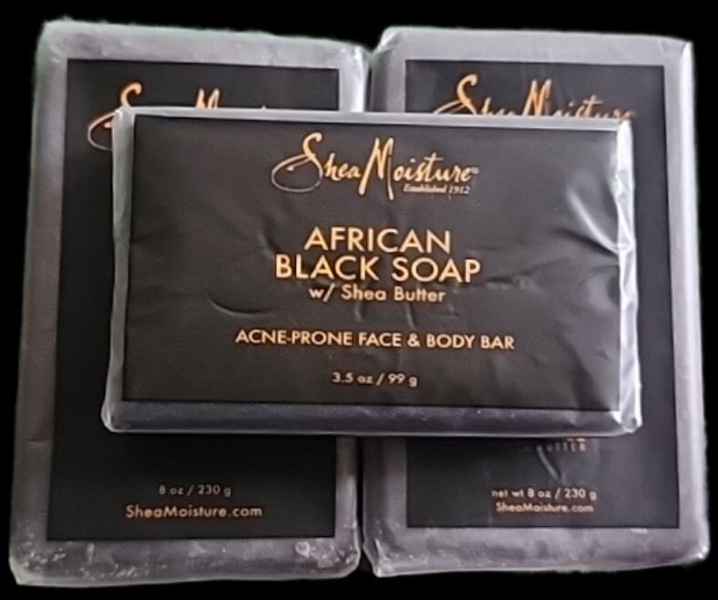 3 SHEA MOISTURE AFRICAN BLACK BAR SOAP ACNE PRONE SKIN FREE SHIPPING USA