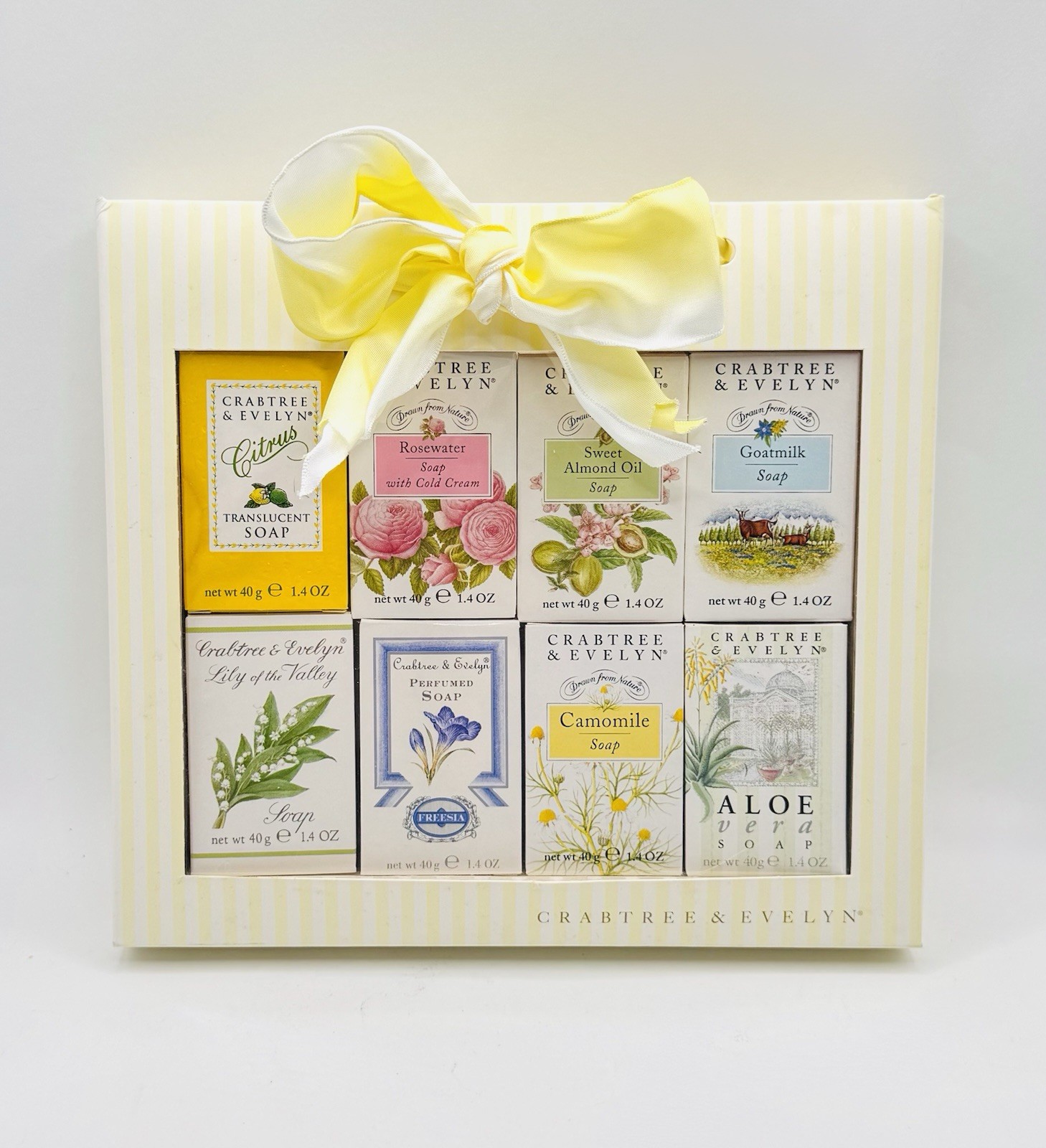 Crabtree & Evelyn NOS Soap Sampler 8 @ 40g Box #290 GIFT SET Rose Lily Freesia