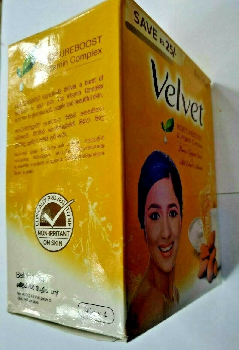Velvet Herbal Soap Combo Eco Pack(4 in 1)380g Glowing & Radiant Skin Bathing Bar