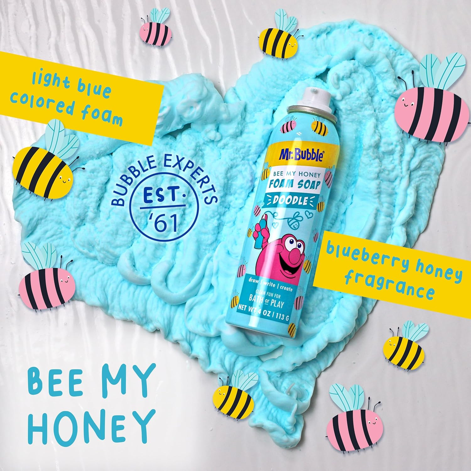 Limited Edition Foam Soap, Creativity Bath Soap, Cleans & Moisturizes, Bee My Ho