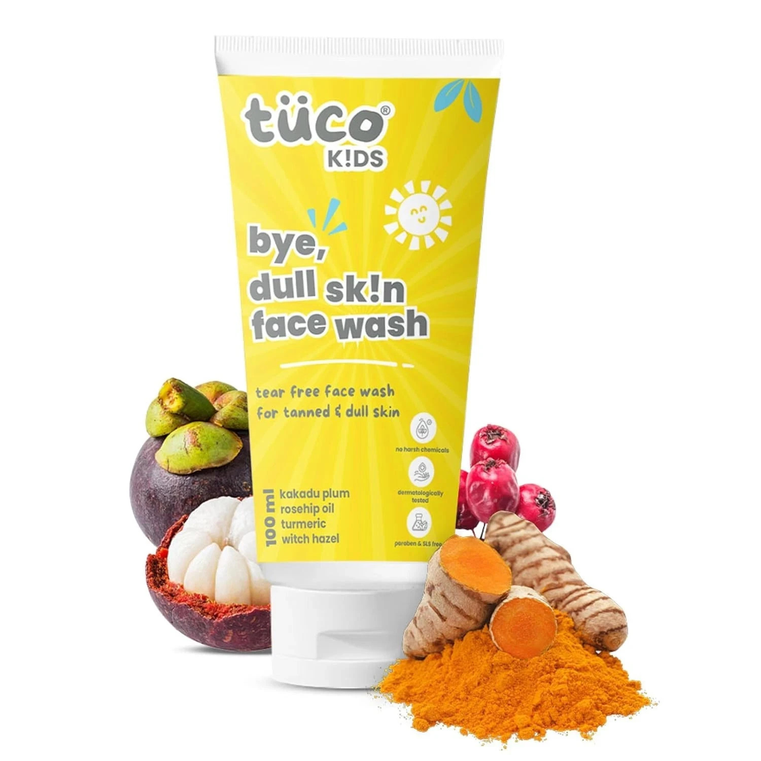 Tuco Kids Face Wash Brightens Dull Skin pH Balanced Tear-Free Ages 2 -15 100g