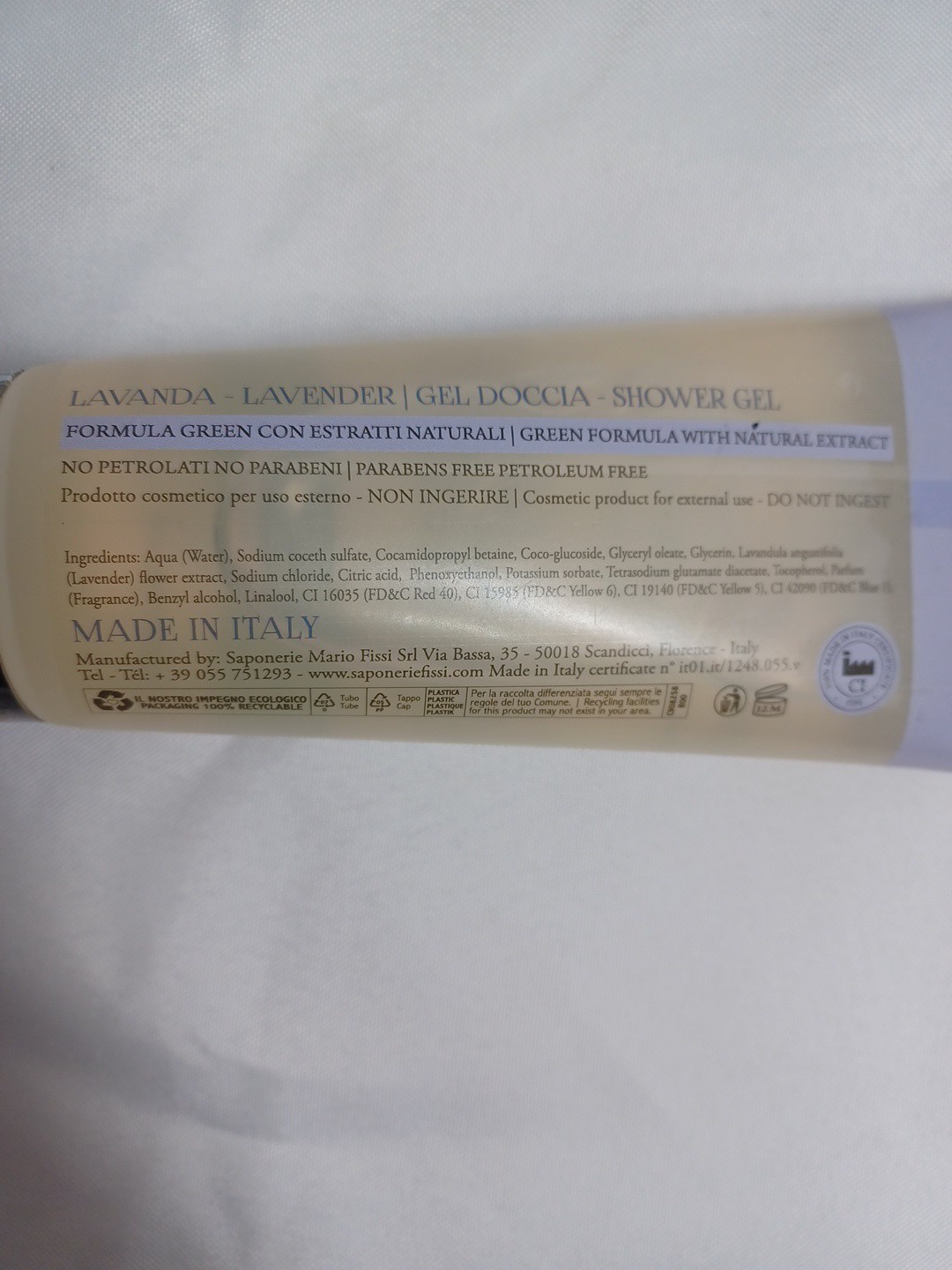 Saponerie Mario Fissi Made In Italy LAVENDER LAVANDA Shower Gel & Lotion Set