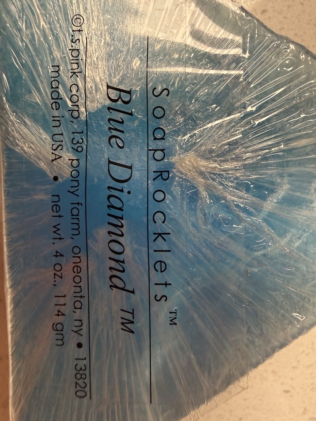 SoapRocks, “Blue Diamond” One 4 Oz Bar, Cool Fresh Fragrance.