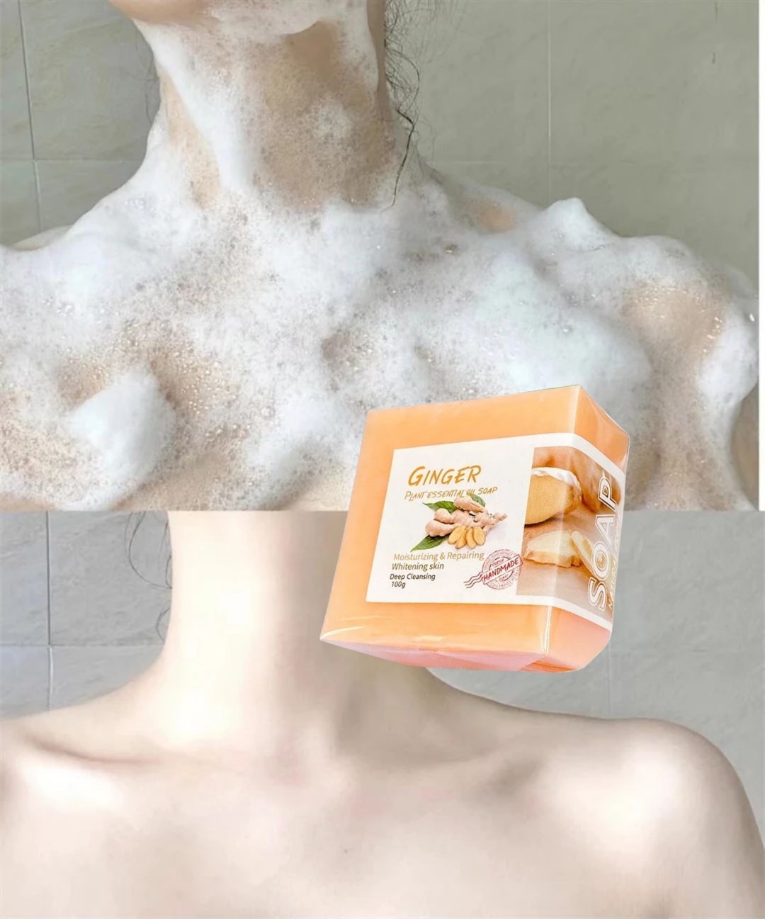 2pcs Ginger Soap Bar, Darkspots Face and Body Soap, 100g [USA Stock]