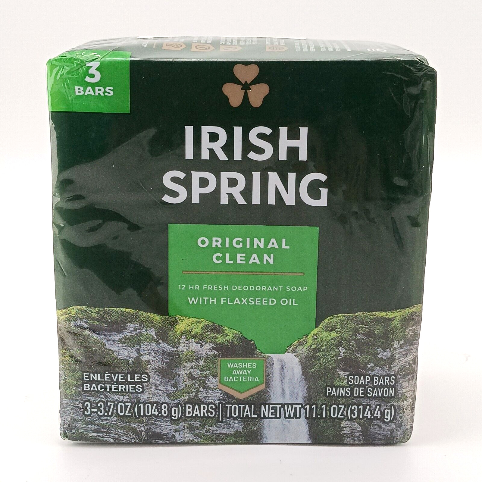 Irish Spring Original Clean Fresh Deodorant Soap – 3 Pack – 3.7 oz each Bar