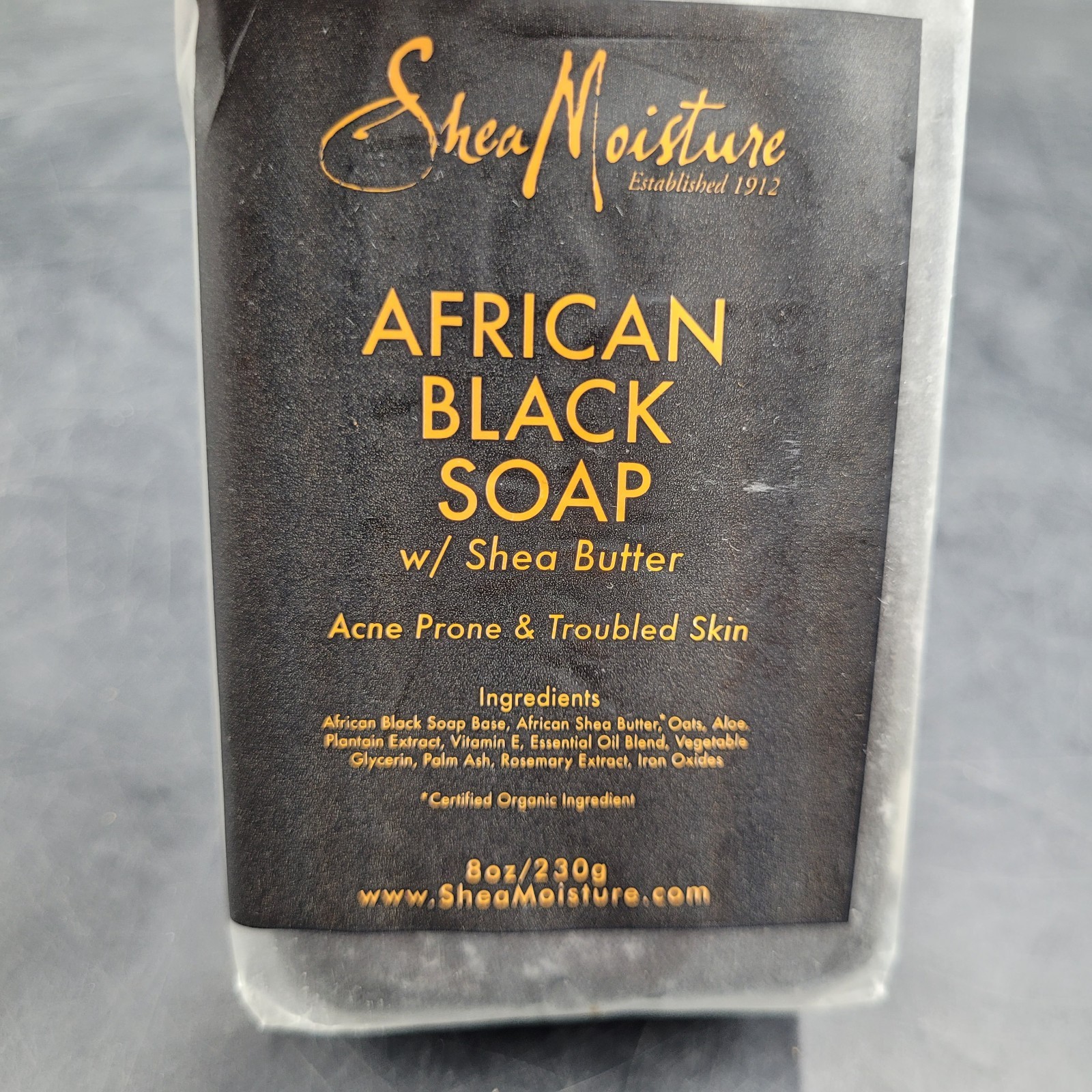 Shea Moisture African Black Soap w/ Shea Butter Acne Troubled Skin 8 oz Bar