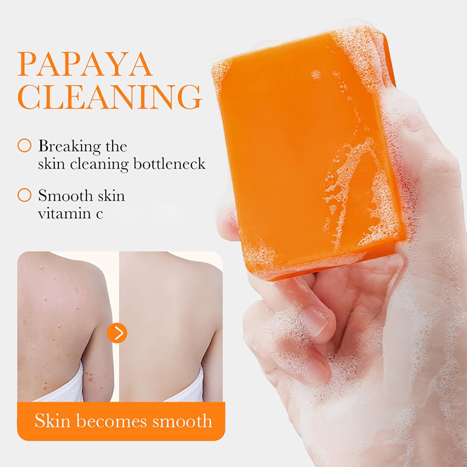 BIOAQUA PAWPAW Vitamin C Papaya Goat Milk Soap Control Oil Face Body 100g