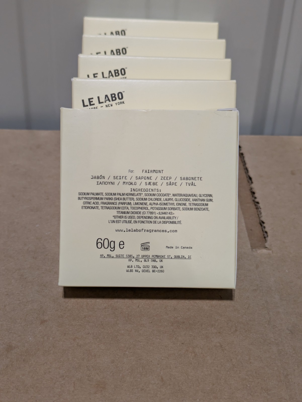 5 PACK – Le Labo Rose 31 Bar Soap 2oz/60g Set Individually Wrapped Boxed