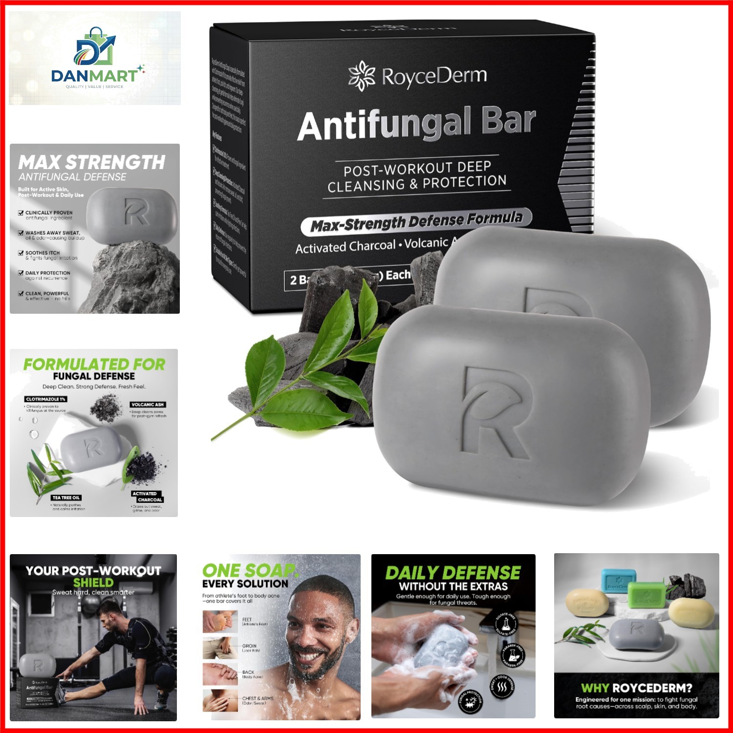 Antifungal Soap for Active Skin – Medicated Bar for Athlete’s Foot, Jock Itch…