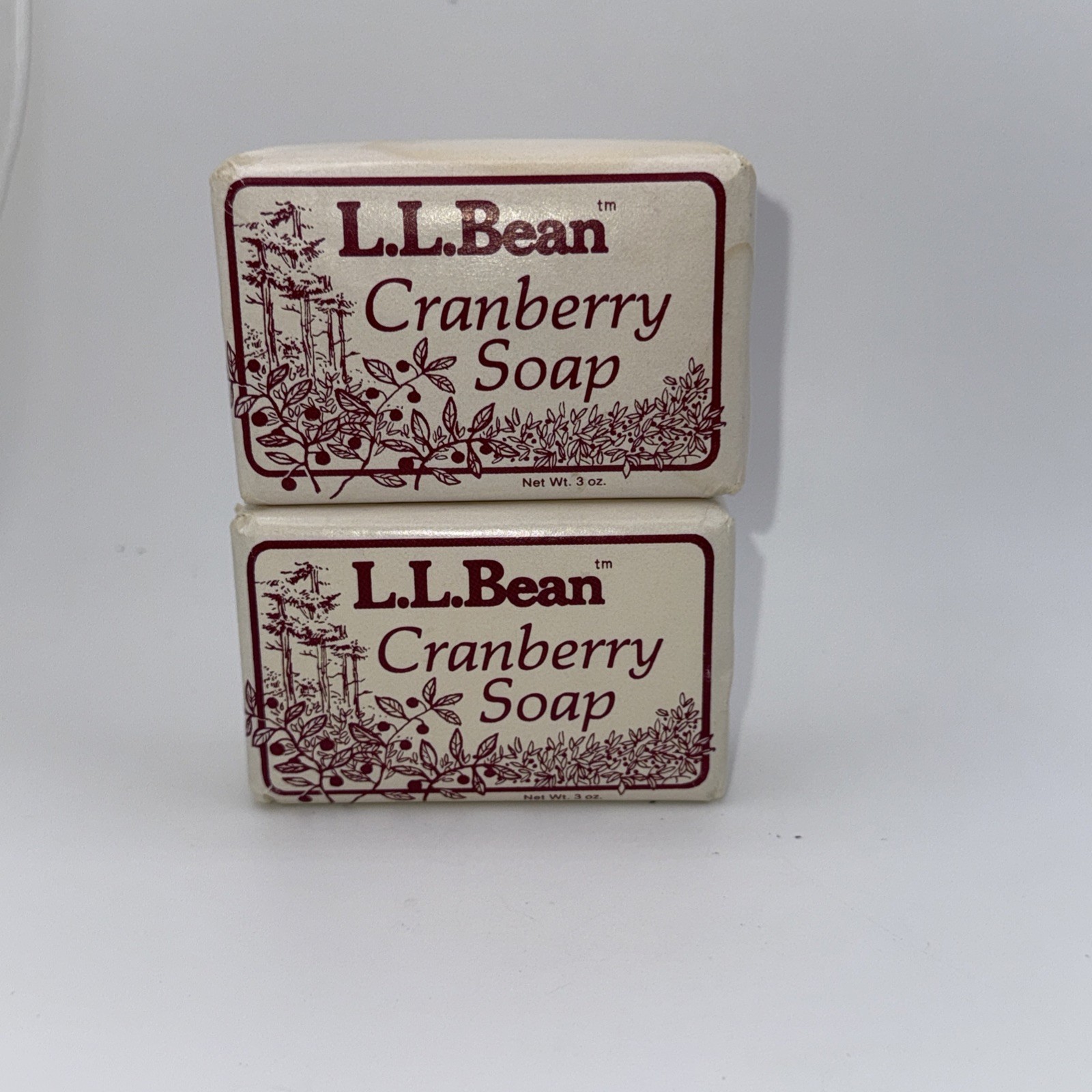 2 bars L.L. Bean LL Cranberry Bar Soap 3oz
