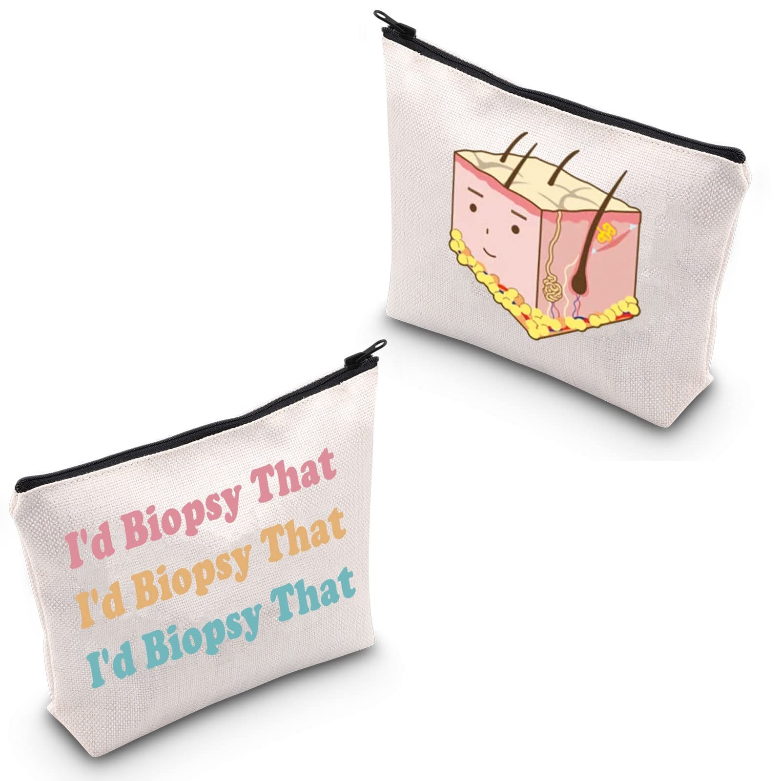 POFULL Dermatologist Work Skin Deep Gift I’d Biopsy That Cosmetic Bag Skin Do…