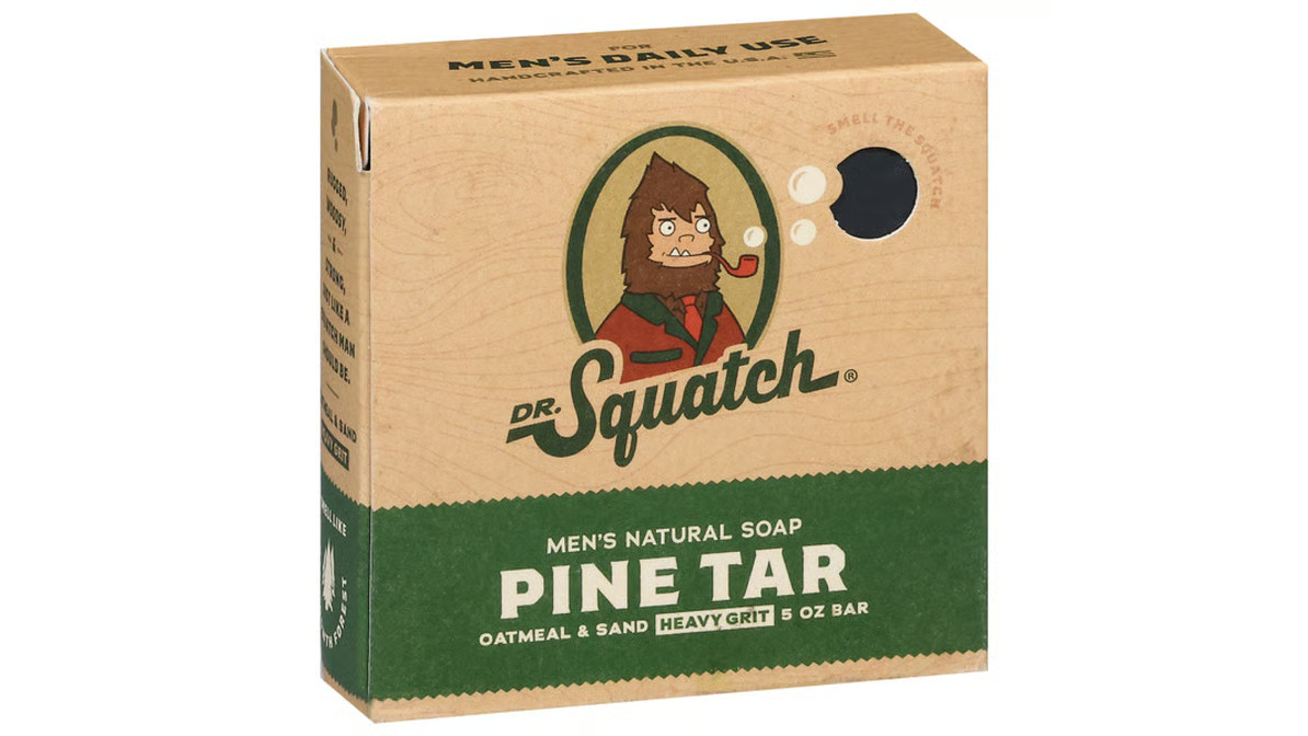 Dr. Squatch Men’s Natural Bar Soap Pine Tar Heavy Grit 5oz