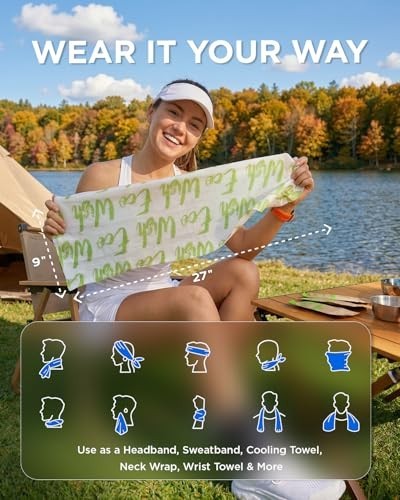 Cooling Towel 5 Pack Mint Extract Instant 3 Second Reusable for Running Cycling