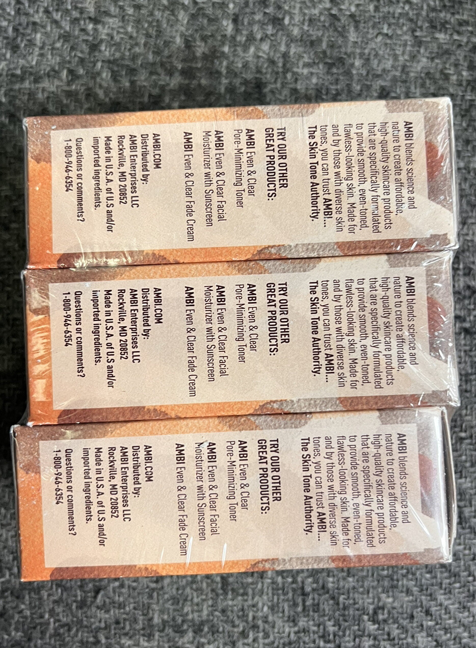 PACK OF 3 Ambi Skin Care soap Complexion Cleansing Bar Gentle Cleansing 3.5 Oz