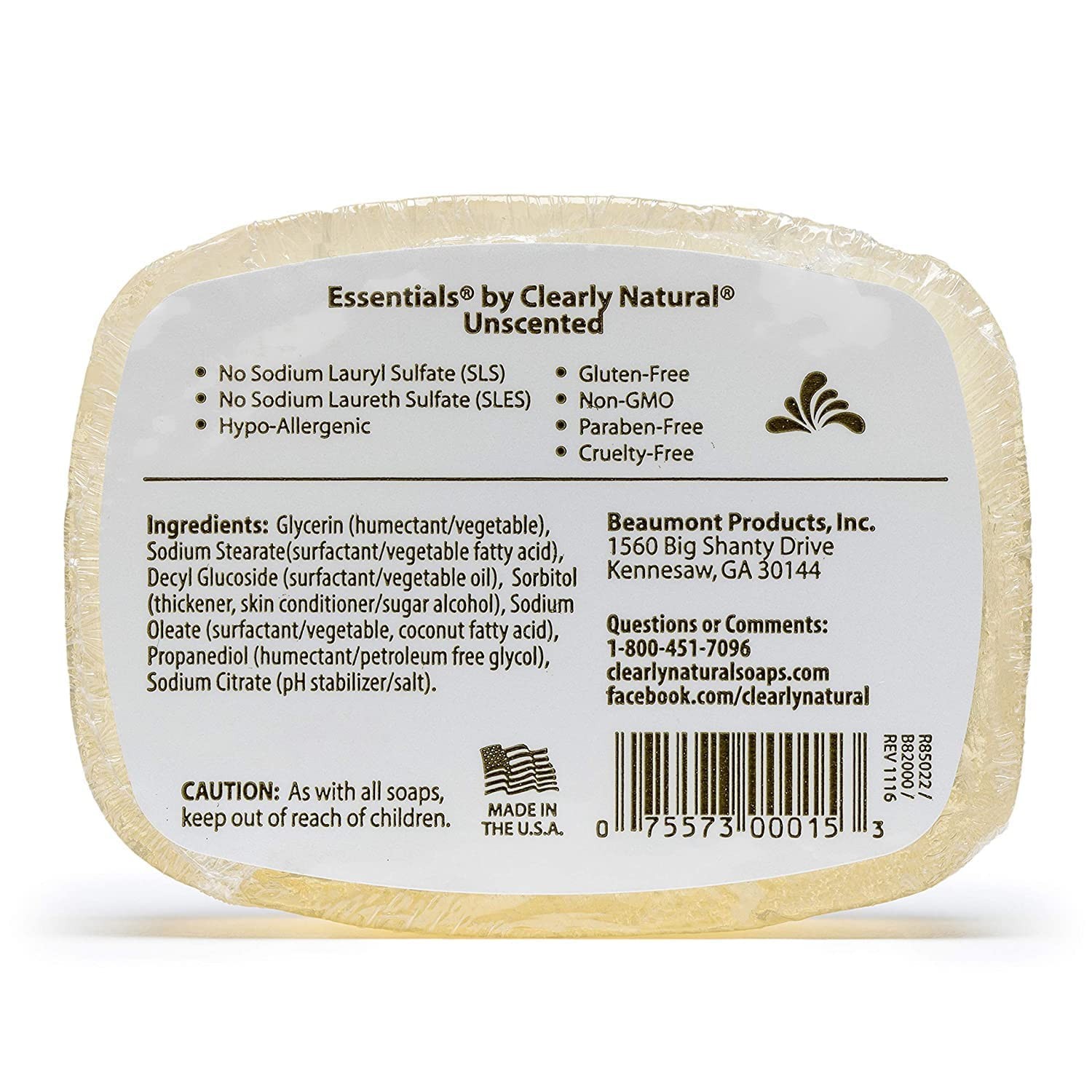 Glycerin Bar Soap, Unscented,4 Ounce (Pack of 6)