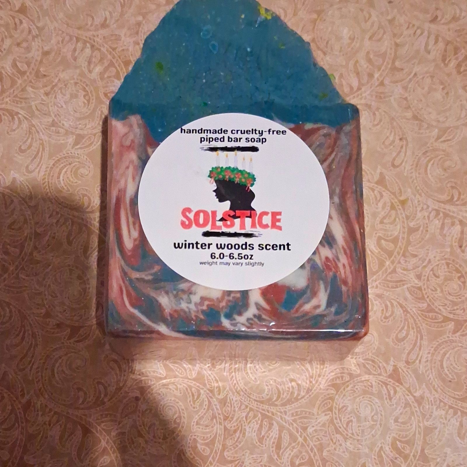 Bunny Slander Solstice Cruelty-Free Piped Bar Soap, Winter Woods, 6.0-6.5 oz