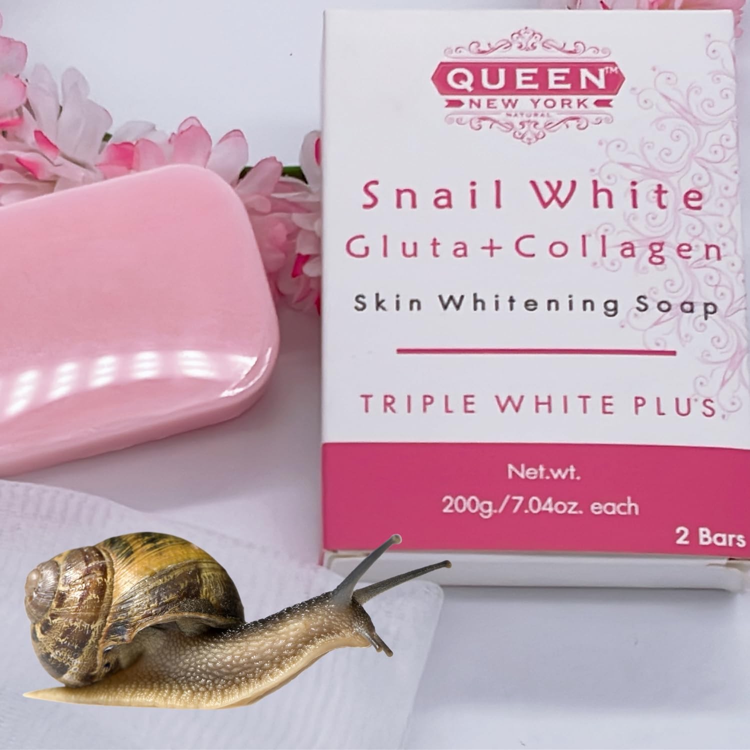 QUEEN SNAIL SECRET | Whip Soap Glutathione Collagen Skin Brightening Soap-Glo…
