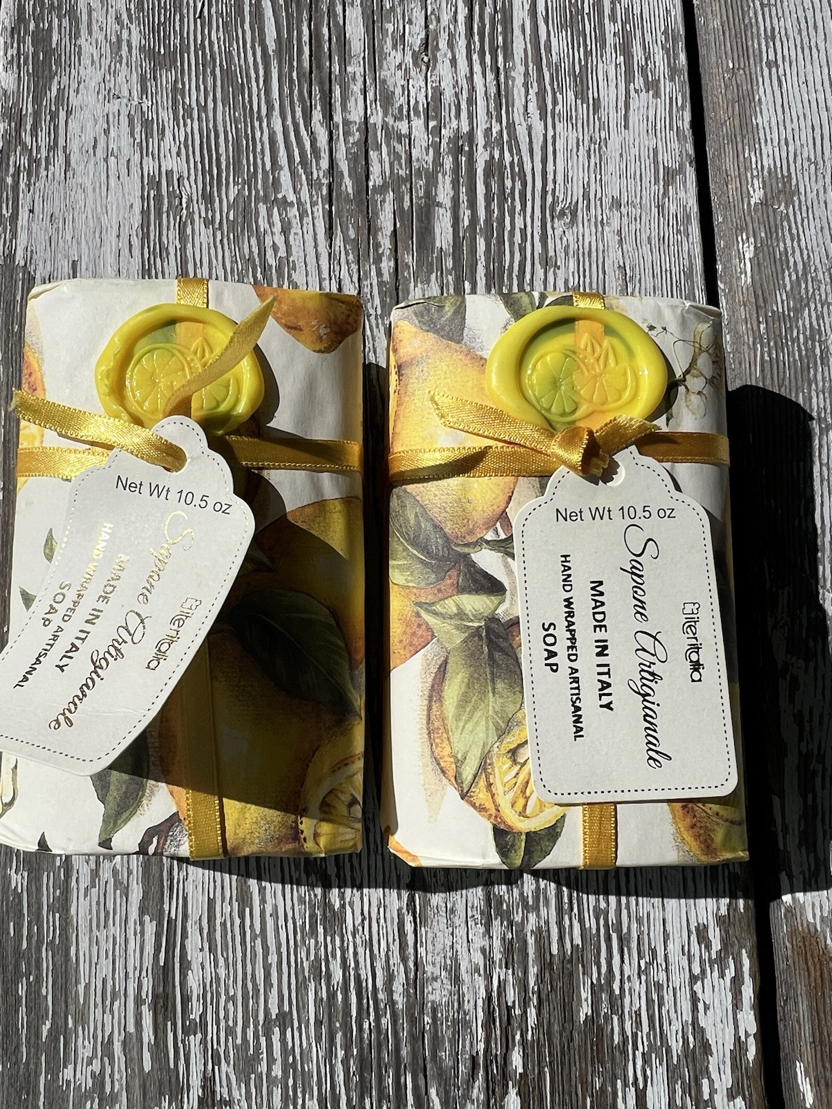 TWO 2 SAPONE🍋 Tradizionale Fragrant Lemon Bar Soap, 7 oz. Made In Italy Gift 🍋
