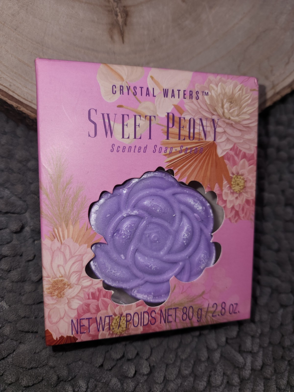Crystal Waters SWEET PEONY SCENTED SOAP Bar 80g/2.8oz~NEW