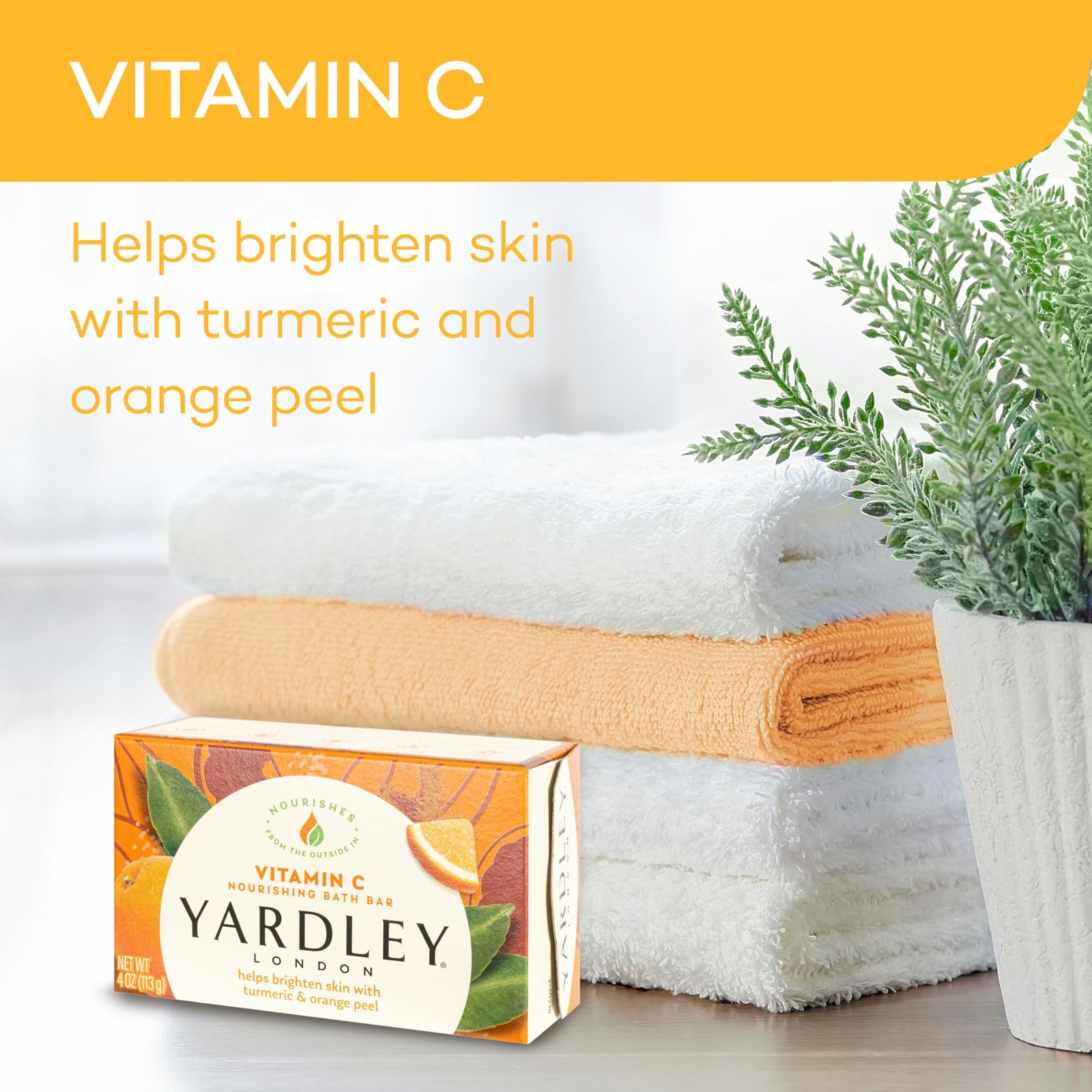 Yardley, London Vitamin C Bath Bar, 4 Ounce 4 (Pack of 1), No Color