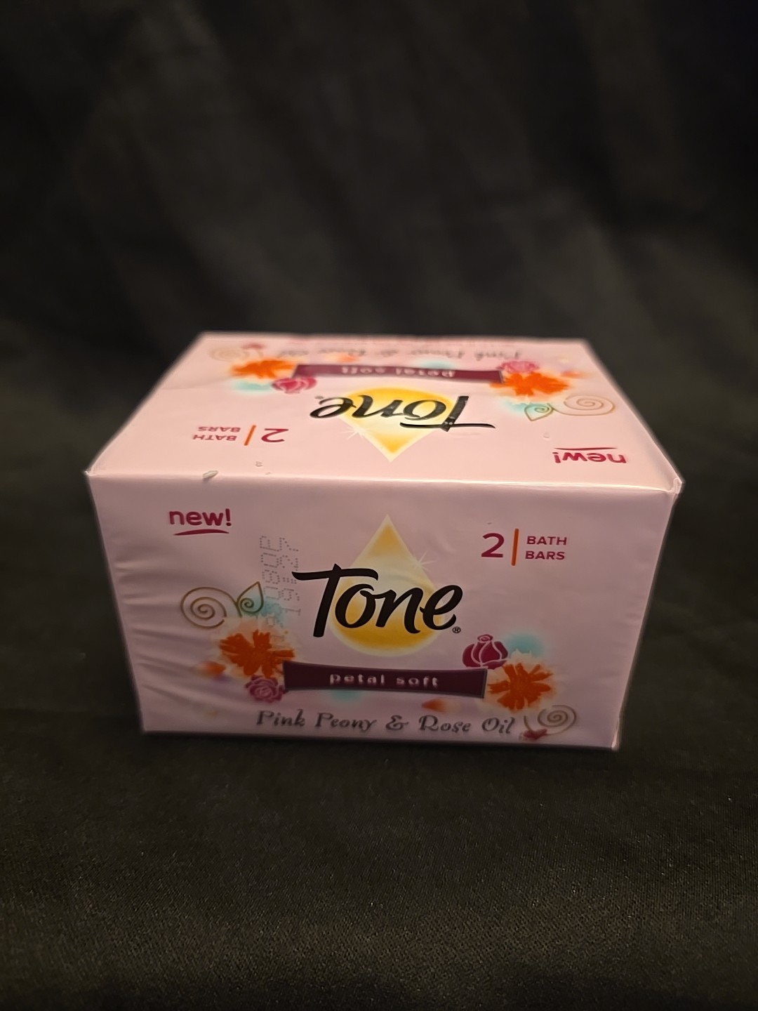 2 Pack TONE Petal Soft Pink Peony & Rose Oil Beautifying Bar Soap 4.25 oz HTF