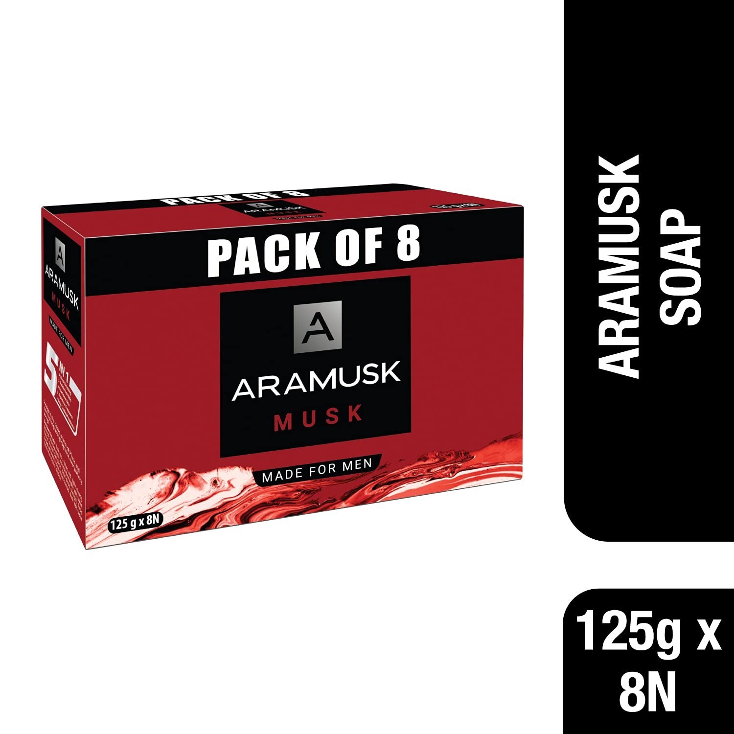 Aramusk Musk Premium Soap for Men | 125g (Pack of 8)
