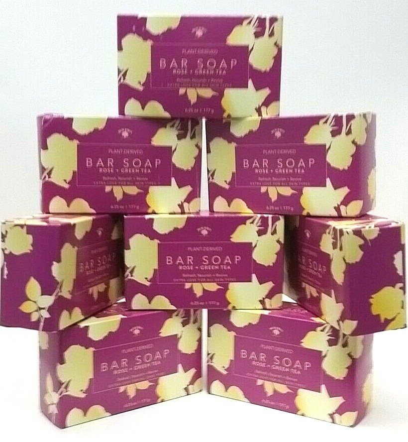LOT 8 x Large Bolero Plant Derived ROSE + GREEN TEA Bar Soap Bath 6.25oz Revive