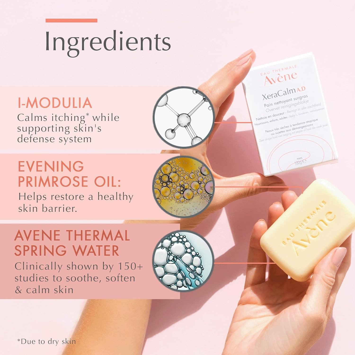 brand Avène Xercalm A.D Ultra-Rich Cleansing Bar for Atopic Dermatitis, Eczem…