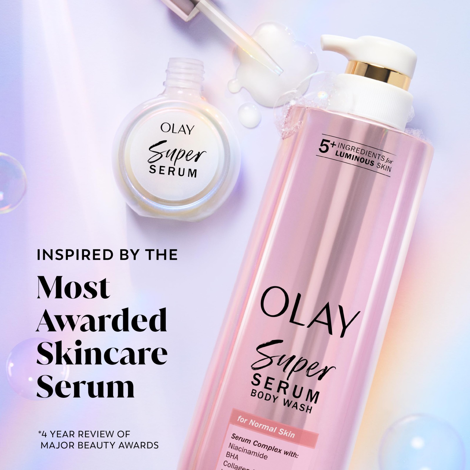 Olay Super Serum Body Wash 18.5 Fl Oz Hydrates Firms Brightens With Vitamin C