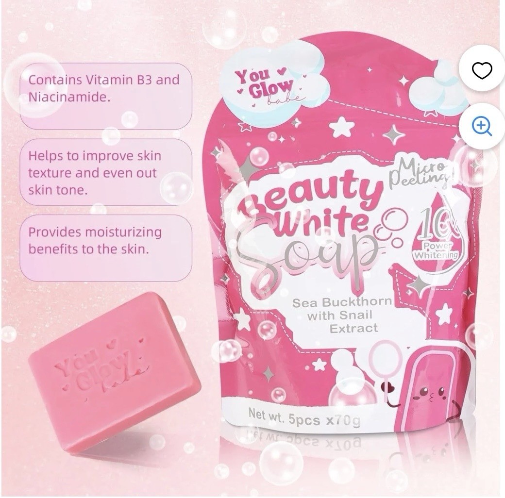 Beauty White Soap by You Glow Babe/ 1 Year Supply / 10 Bars/ 2 Pack