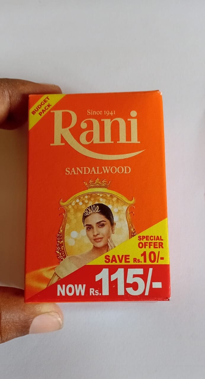 CEYLON RANI NATURAL SANDALWOOD HERBAL PURE AYURVEDIC BEAUTY BODY SOAP BAR 70G