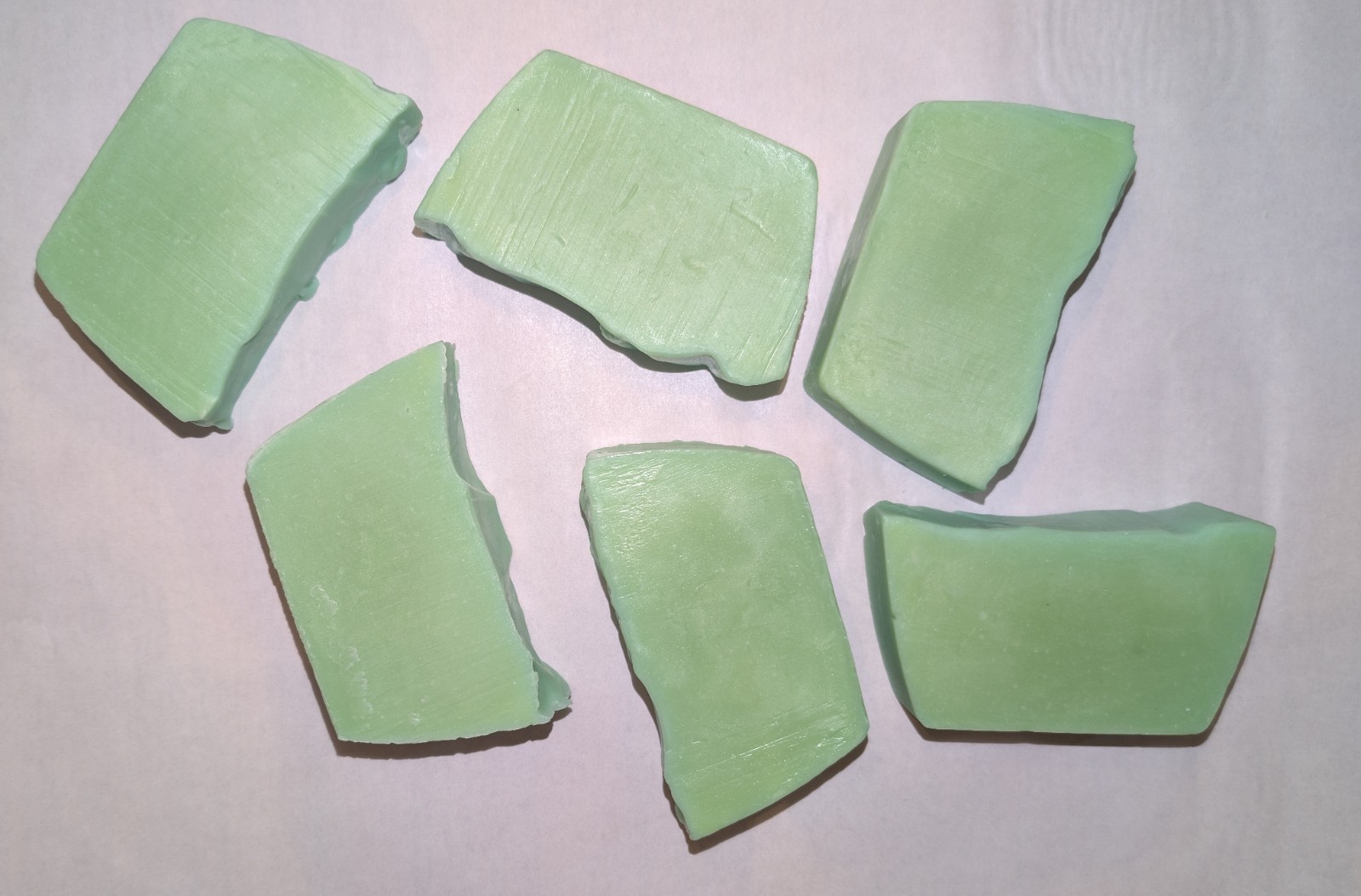 Handmade Soap Bars (6) 4 OZ. Bars PepperMint. Hemp oil, Tallow, Coconut.