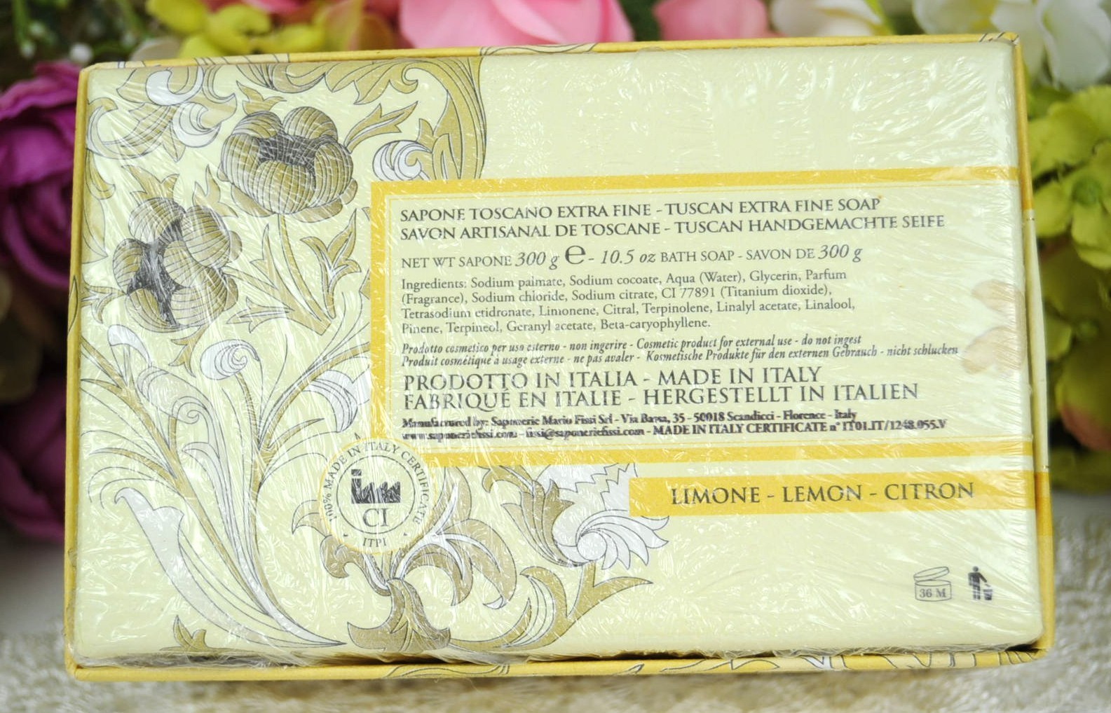 1894 Tuscan LEMON CITRINE Bath Soap 10.5 oz Made in Italy Gift Box SEALED