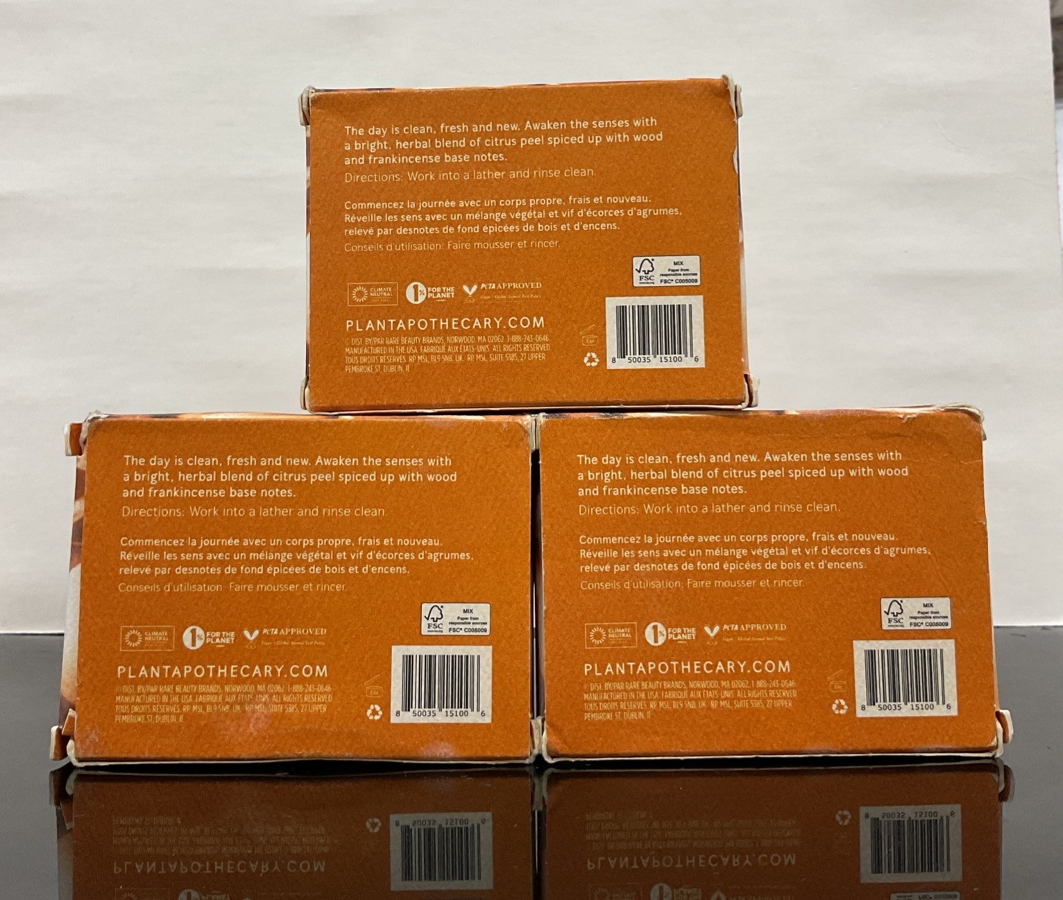 Lot Of 3 Start Happy Aromatic Cleansing Bar Citrus + Frankincense 5 Oz Each.