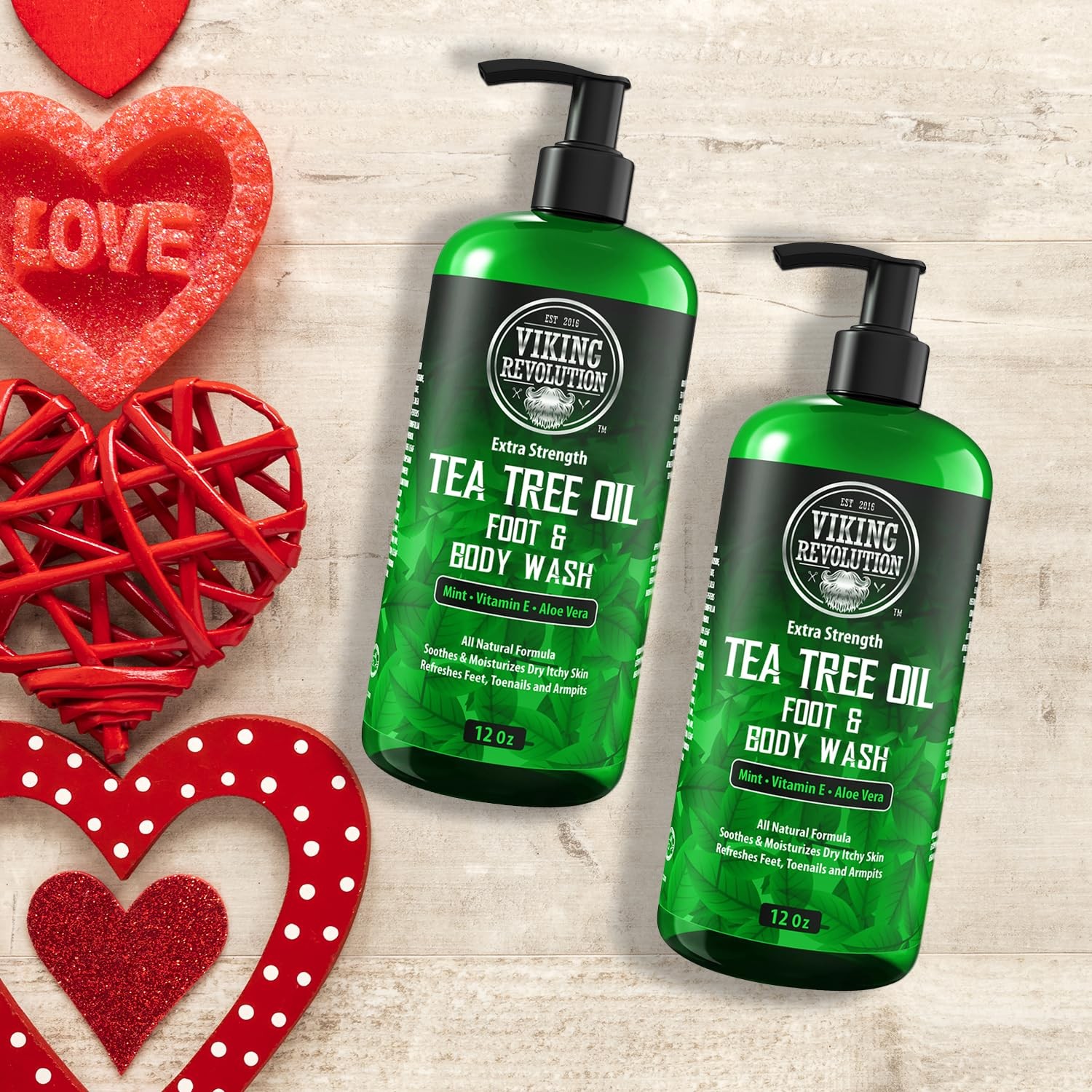 Viking Revolution Tea Tree Oil Body Wash Soap for Men – 12 Fl Oz (Pack of 2)