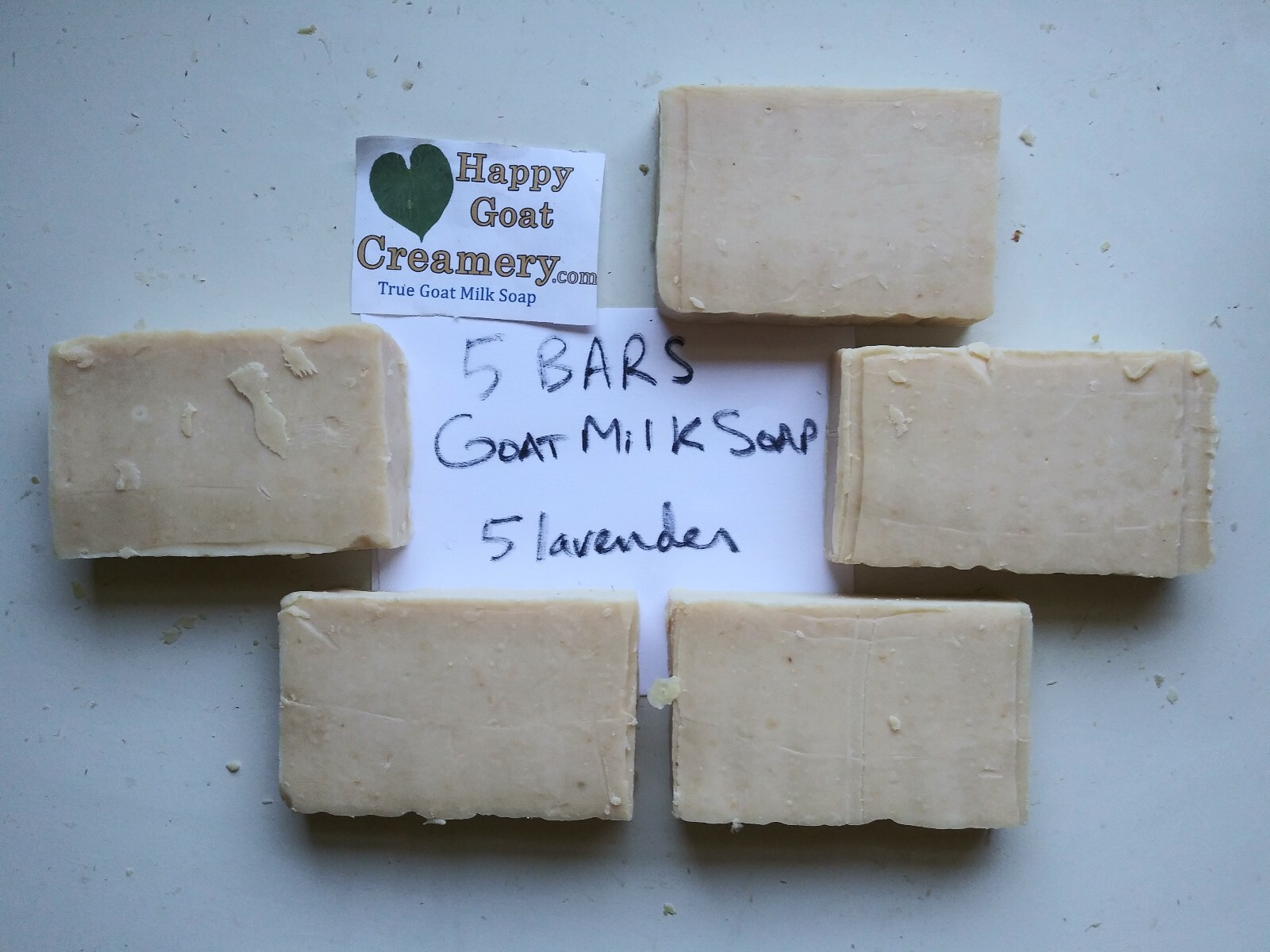 5 BARS VEGETABLE GOAT MILK SOAP PURE LAVENDER ESSENTIAL OIL CHEAP BULK DYE FREE