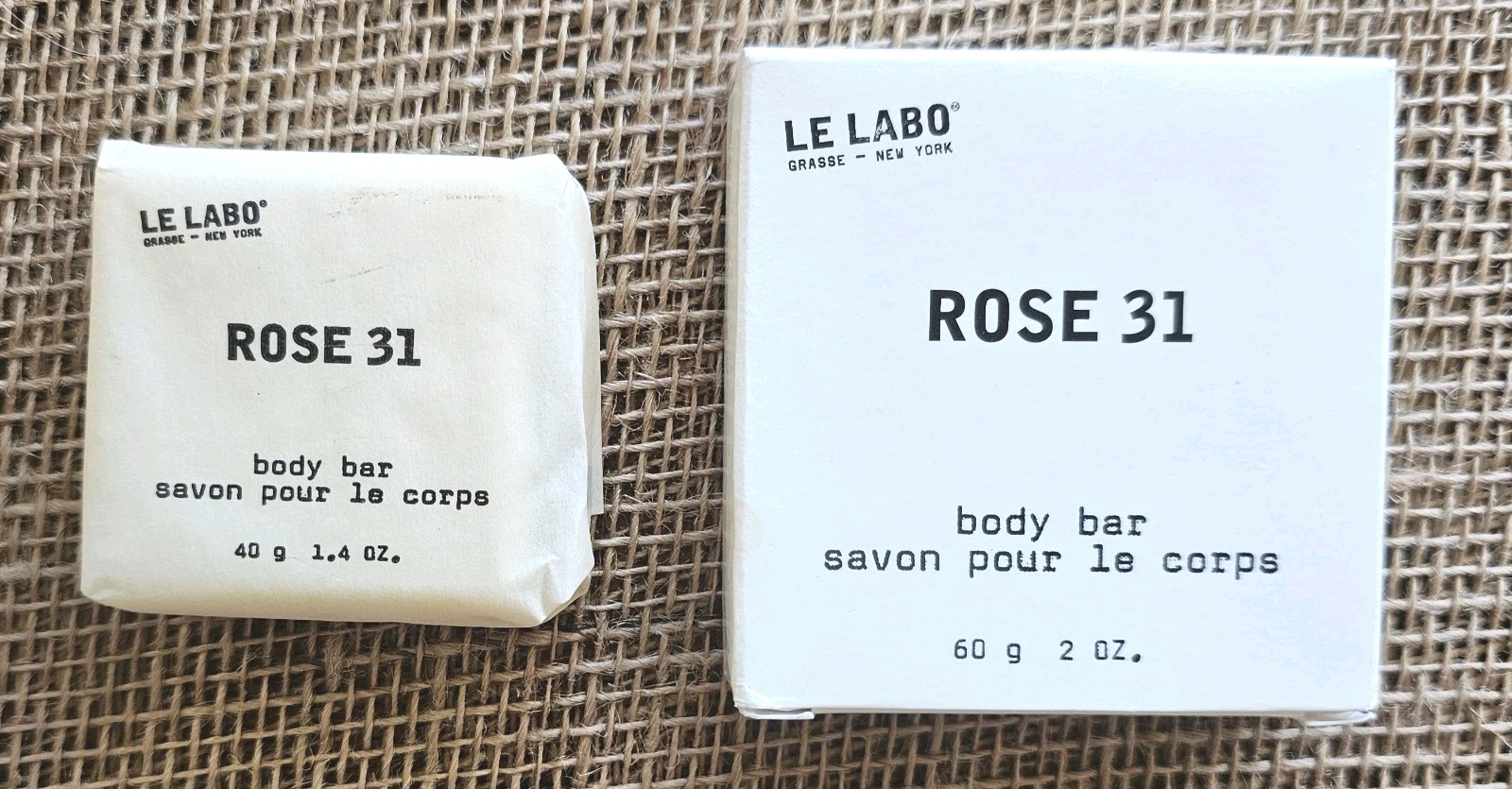Le Labo Rose 31 -2 Body Bar Soaps 1 – 2oz, 1- 1.4oz