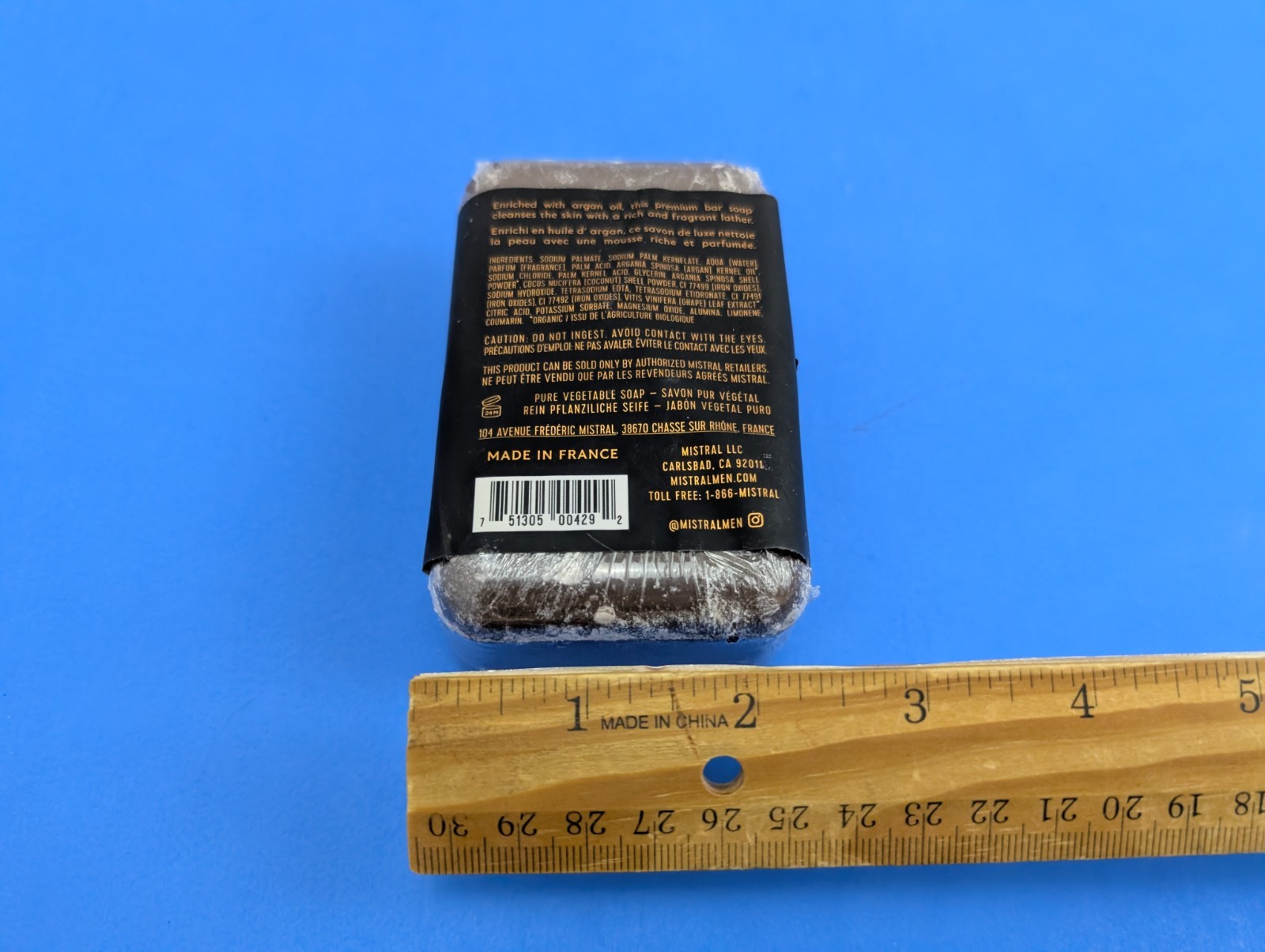 Mistral Bar Soap Organic Bourbon Vanilla Large 8.8 Ounce Crafted Soaps Original