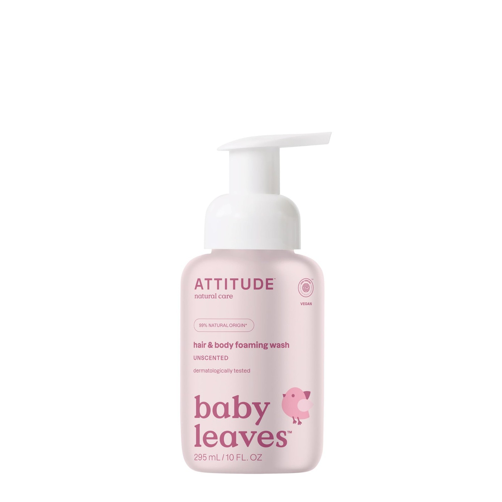 ATTITUDE 2-in-1 Hair and Body Foaming Baby Wash, EWG 10 Fl Oz (Pack of 1)