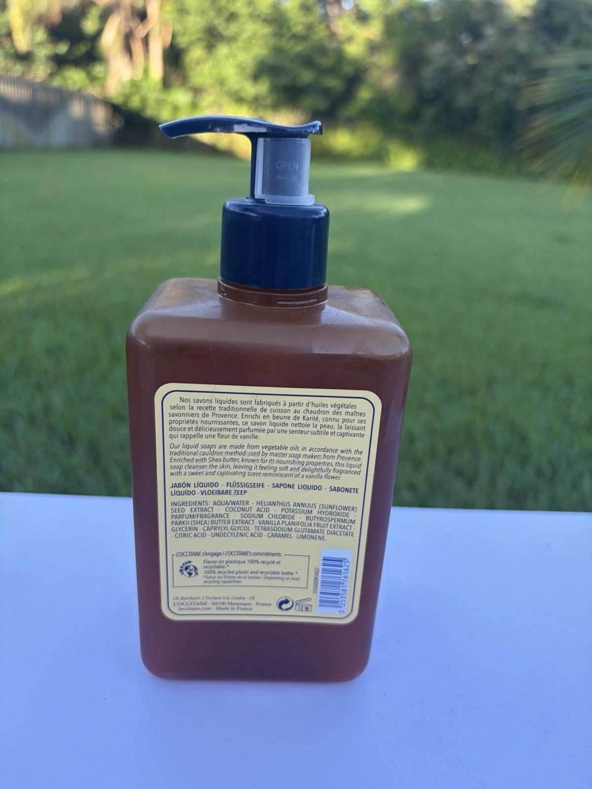 L’Occitane Shea Extract Vanilla Bouquet Hands & Body Liquid Soap 16.9oz New