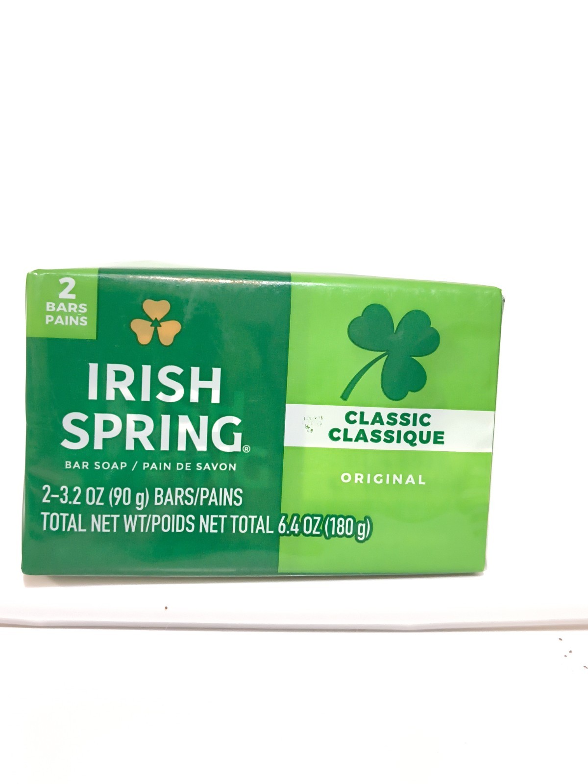 Irish Spring Classic Original Bar Soap 2 x 3.2 oz Bars 6.4 oz Total