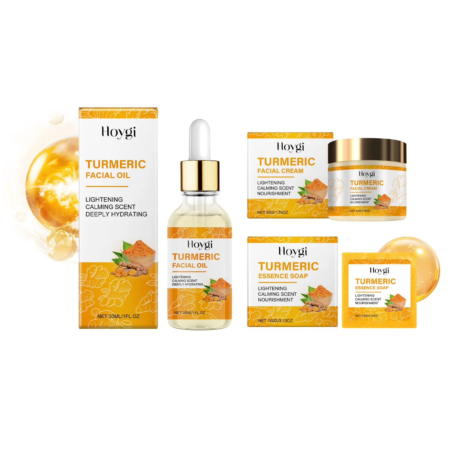 Turmeric Skincare Set Body Soap anti Acne Dark Spot Corrector Improve Dry Skin M
