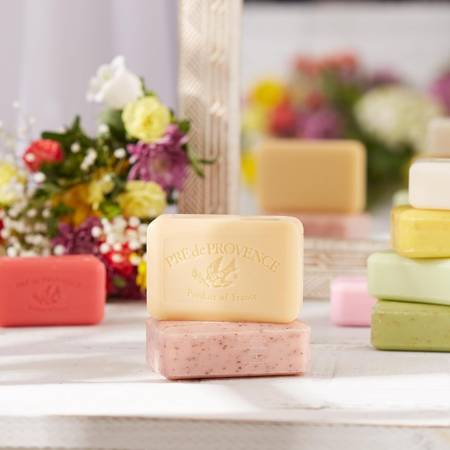 French Crafted Artisan Soap Bar – Rich Rose Aroma & Long Lasting Lather, 5.3 oz