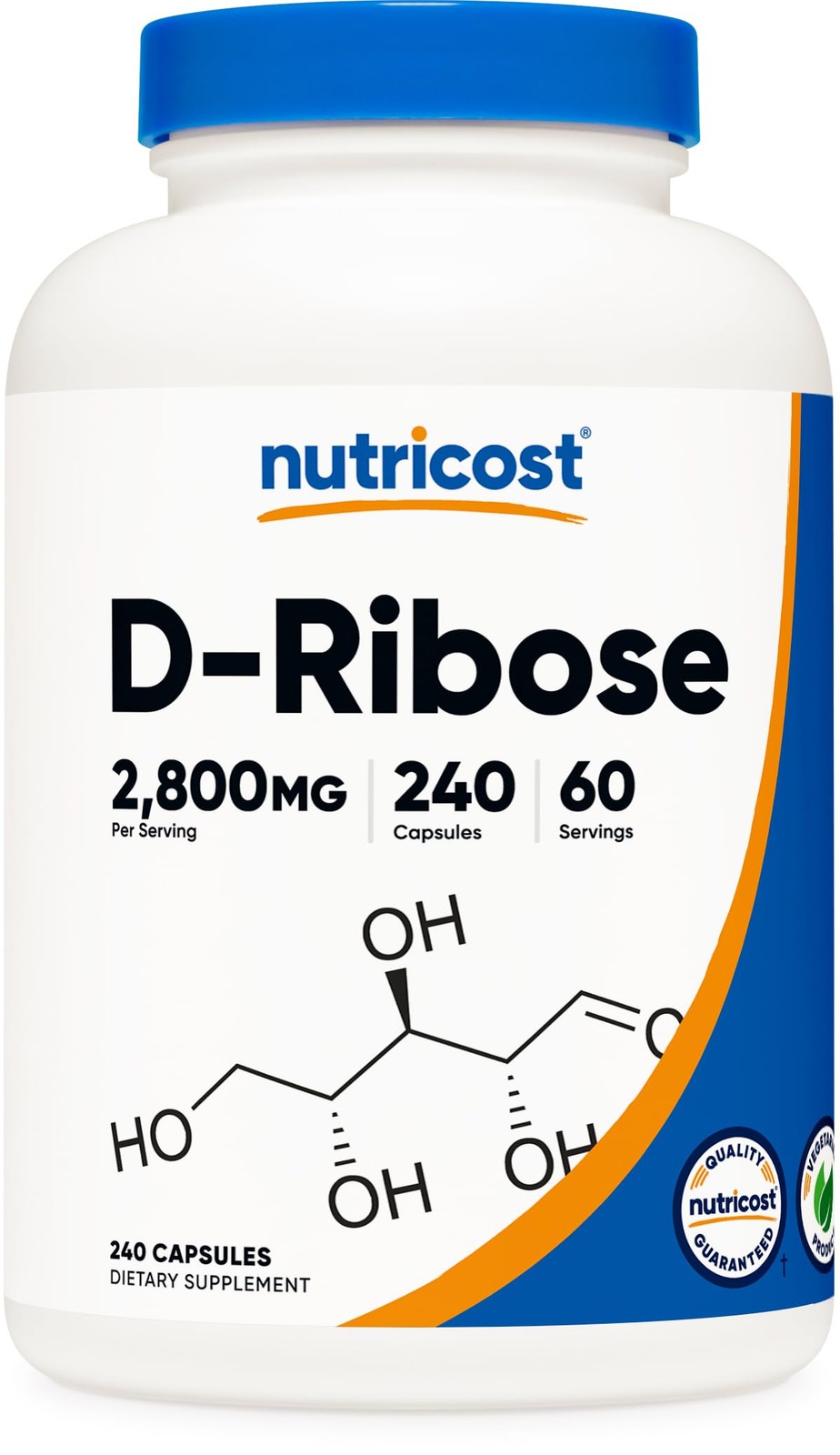 Nutricost D-Ribose 700mg (2800mg Per Serving), 240 240 Count (Pack of 1), Red